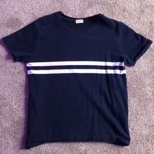 Brandy Melville navy white striped short sleeve